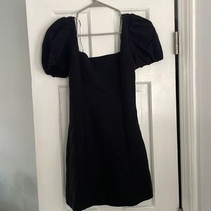 black puffy sleeve zara dress